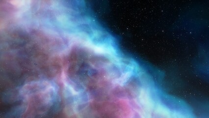 Fototapeta premium Deep space nebula with stars. Bright and vibrant Multicolor Starfield Infinite space outer space background with nebulas and stars. Star clusters, nebula outer space background 3d render 