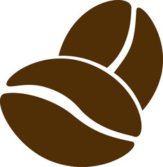 Fototapeta premium SILHOUETTE COFFEE BEANS, COFFEA ARABICA, PNG