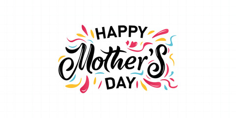 Happy mother's day script calligraphy mother's day hand drawn lettering