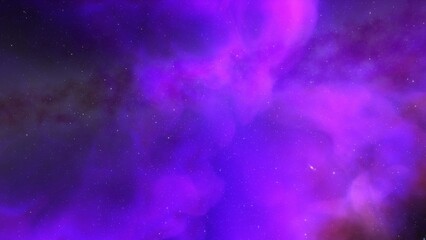 Cosmic background with a blue purple nebula and stars
