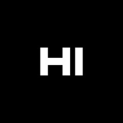 HI letter logo design with black background in illustrator, vector logo modern alphabet font overlap style. calligraphy designs for logo, Poster, Invitation, etc.