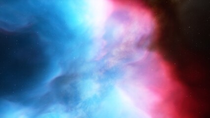 Space background with realistic nebula and shining stars. Colorful cosmos with stardust and milky way. Magic color galaxy. Infinite universe and starry night. 3d render
