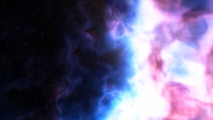 nebula gas cloud in deep outer space, science fiction illustration, colorful space background with stars 3d render
