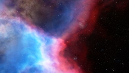 Fototapeta na wymiar Space background with nebula and stars, nebula in deep space, abstract colorful background 3d render 