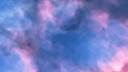 nebula gas cloud in deep outer space, science fiction illustration, colorful space background with stars 3d render
