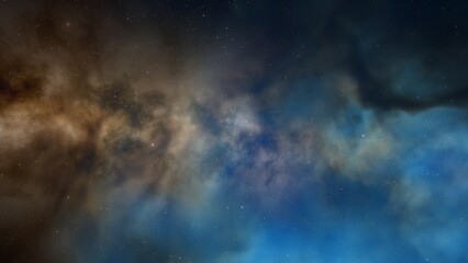 Fototapeta na wymiar nebula gas cloud in deep outer space, science fiction illustration, colorful space background with stars 3d render 