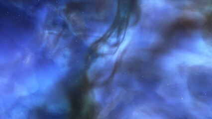 nebula gas cloud in deep outer space, science fiction illustration, colorful space background with stars 3d render
