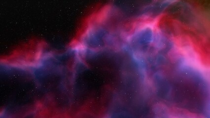 bright nebula, nebula in space, majestic red-purple nebula, beautiful space background 3D render
