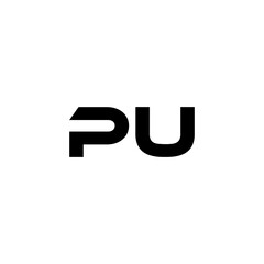 PU letter logo design with white background in illustrator, vector logo modern alphabet font overlap style. calligraphy designs for logo, Poster, Invitation, etc.