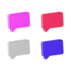 Square blank chat 3d icon colorful