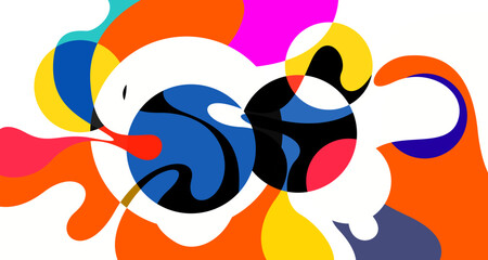 Vector colorful abstract psychedelic liquid and fluid background pattern