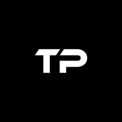 TP letter logo design with black background in illustrator, vector logo modern alphabet font overlap style. calligraphy designs for logo, Poster, Invitation, etc.