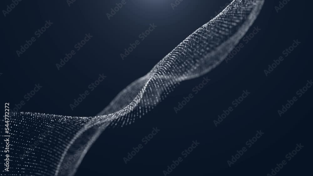 Poster beautiful abstract wave particle technology background, corporate concept particle background, 3d re
