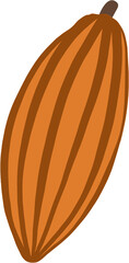 cacao fruit doodle freehand drawing flat deesign.