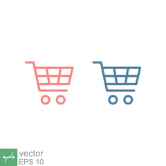 Shopping cart icon. Simple flat style. Shop, buy, web, internet, trolley, basket, online store concept. Vector illustration symbol isolated on white background. EPS 10.