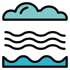 breeze filled outline icon style