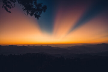 Twilight Sunset ,after sunset in the sky in the forest
