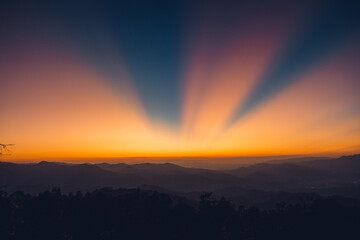 Twilight Sunset ,after sunset in the sky in the forest