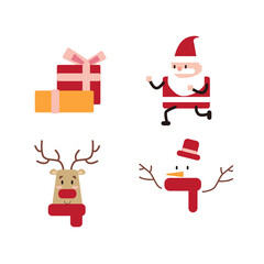 Set of elements for Christmas design