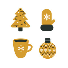 Set of elements for Christmas design
