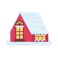 winter cozy house front