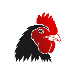 Rooster head illustration. Rooster head icon. Rooster vector. Rooster mascot.