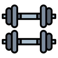 dumbbell filled outline icon style