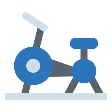 Stationary Bike Flat Icon Style