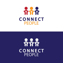 People Connect logo design template. connection logo for business