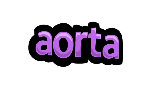 White screen animation video written AORTA
