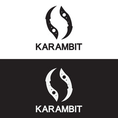 Karambit knife icon logo design vector template