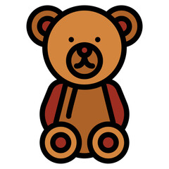 teddy bear filled outline icon style
