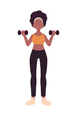 woman lifting dumbbells