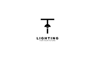 T logo lightning for identity. electrical template vector illustration for your brand.