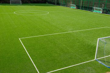 Football field with synthetic grassootball field