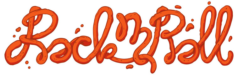 Obraz premium Rock and roll lettering text. Vector illustration.