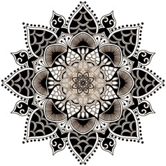 Mandala. Decorative round ornament. Isolated on white background. Arabic, Indian, ottoman motifs. For cards, invitations, t-shirts.