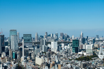 Fototapeta na wymiar 東京恵比寿の高層ビルから望む都市景観