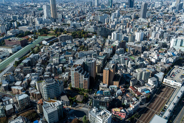 東京恵比寿の高層ビルから望む都市景観
