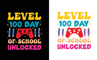 100 day of school colorful tshirt design vector for print on demand,