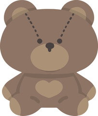 ハートマークのテディベアイラスト　ベクター素材