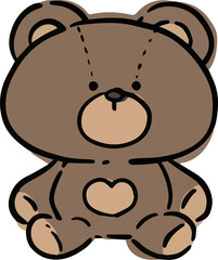 ハートマークのテディベアイラスト　ベクター素材