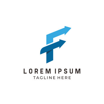 Letter F logo arrow, Modern logo, vektor logo
