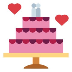 wedding cake flat icon style