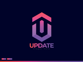 Simple Company Letter T And U Logo Concept, Gradient Color With Business Style, Corporate Business Letter Design With T And U, Dark Background, And Modern Gradient Color Premium Vector Logo.