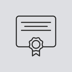 Certificate vector icon sign symbol