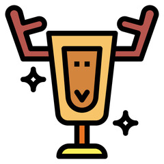 trophy filled outline icon style