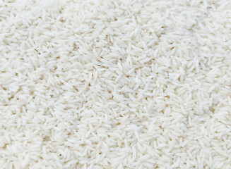 Raw Thai rice grain, Rice white texture background.