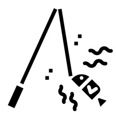 fishing glyph icon style