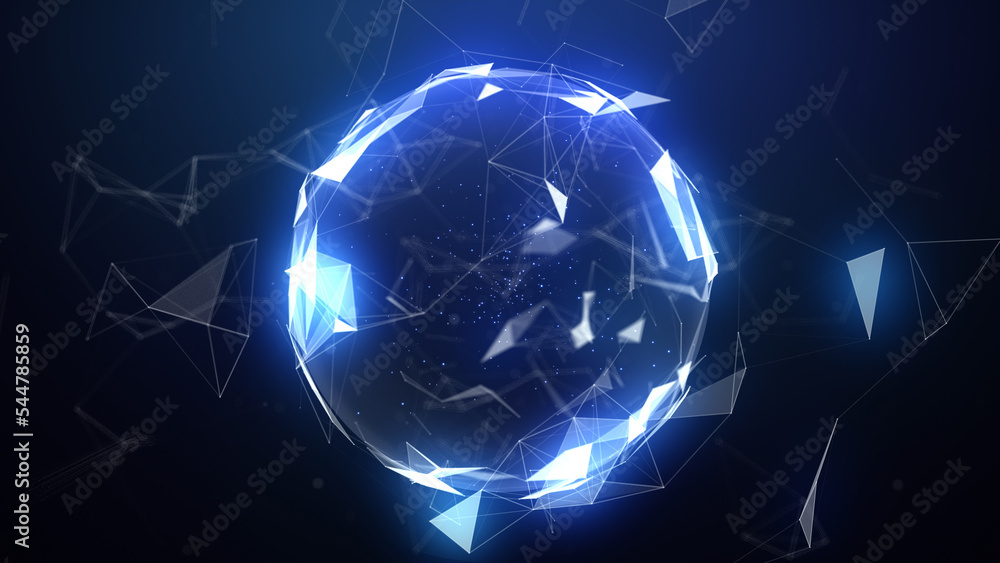 Aufkleber fast moving clock with spinning circle graphics on a dark blue background